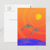 Dolphin Sunset Postkarte (Vorne/Hinten)