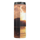 Dolphin Sunset: Schöner Ozean Jump Thermosbecher (Rückseite)