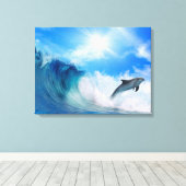 Dolphin Surf Leinwanddruck (Insitu (Holzboden))