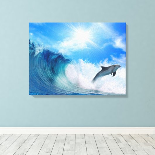 Dolphin Surf Leinwanddruck (Insitu (Holzboden))