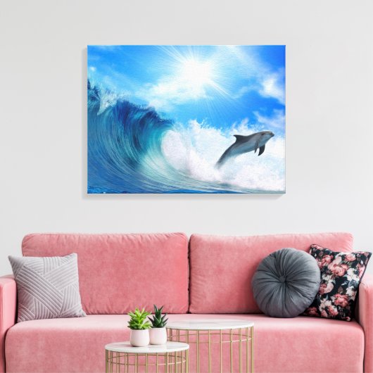 Dolphin Surf Leinwanddruck (Insitu (Wohnzimmer))