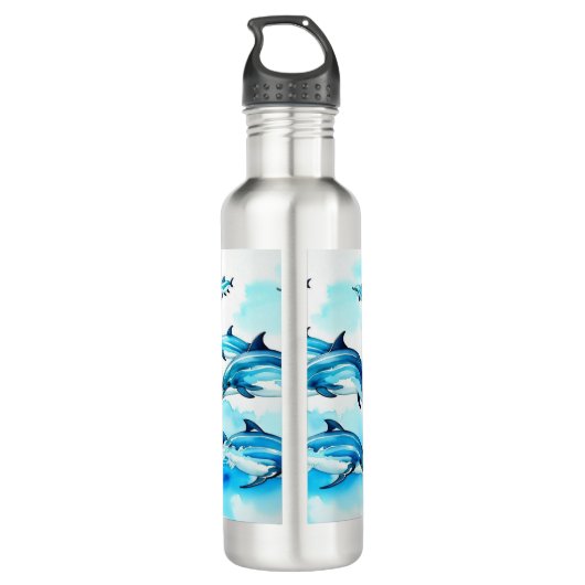 Dolphin Swim Edelstahlflasche (Rückseite)