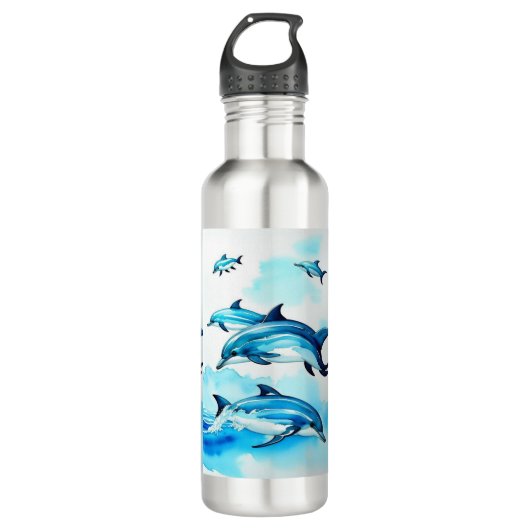 Dolphin Swim Edelstahlflasche (Vorderseite)