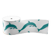 Dolphin Swimming Grosgrain Ribbon Ripsband (Spule)