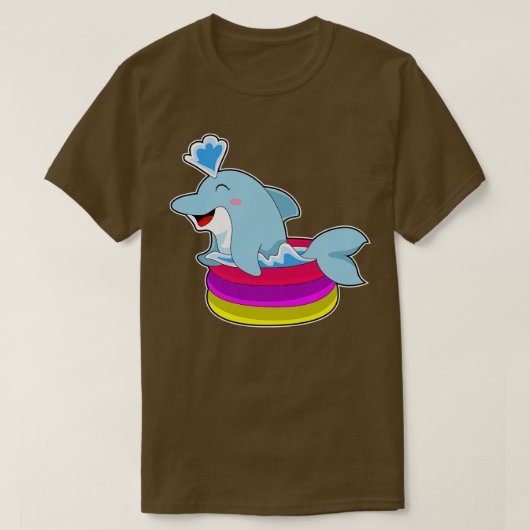 Dolphin Swimming Pool Kids Pool T-Shirt (Design vorne)