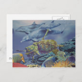 Dolphin-Tanz mit tropischen Fischen Postkarte (Vorne/Hinten)