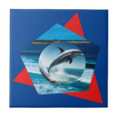 Dolphin Tanzen auf den Wellen, Keramik Tile Fliese (Vorderseite)