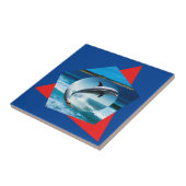 Dolphin Tanzen auf den Wellen, Keramik Tile Fliese (Seite)