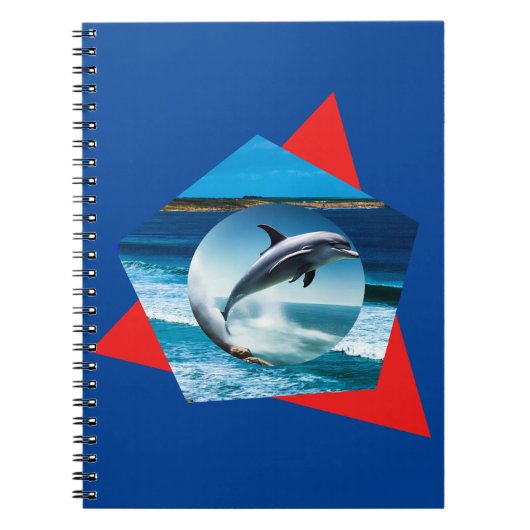 Dolphin-Tanzen auf den Wellen, Notebook Notizblock (Vorderseite)