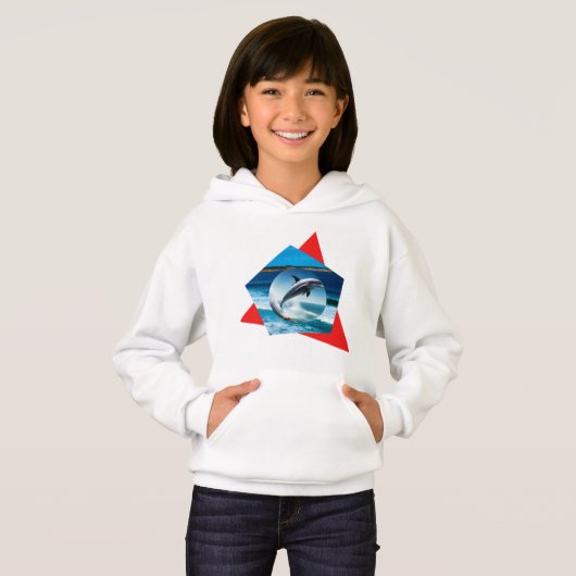 Dolphin tanzt auf den Wellen, Kids Hoodie (Vorne ganz)
