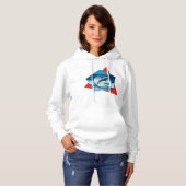 Dolphin tanzt auf den Wellen, Ladys Hoodie (Vorne ganz)