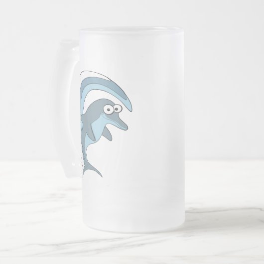 Dolphin-Tasse Mattglas Bierglas (Vorderseite Links)