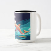 Dolphin-Tasse Zweifarbige Tasse (VorderseiteRechts)