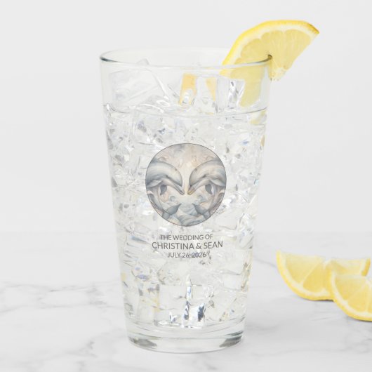 Dolphin Template Hochzeitglas Glas (Rückseite Ice)