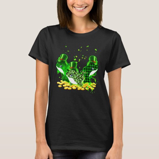 Dolphin Three Pattern St Patrick S Day T-Shirt (Vorderseite)