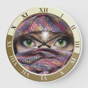 Dolphin time on leather große wanduhr