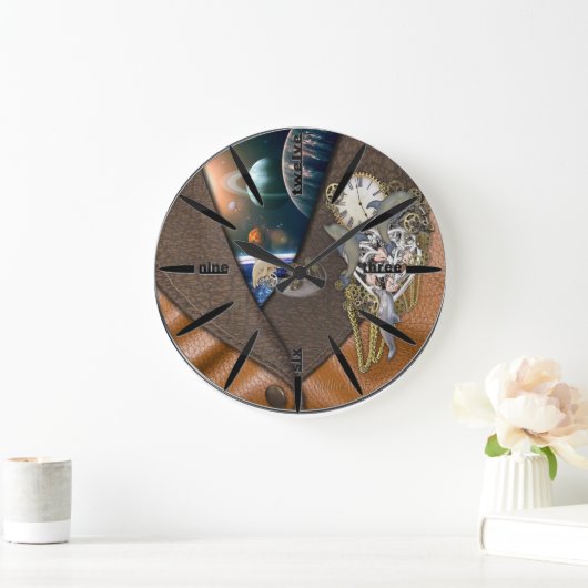 Dolphin Time on leather Große Wanduhr (Zuhause)