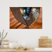 Dolphin Time on leather Poster (Küche)