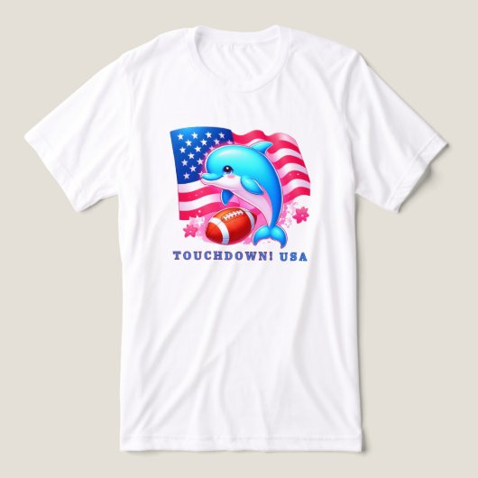 Dolphin Touchdown USA Tri-Blend Shirt (Design Vorderseite)