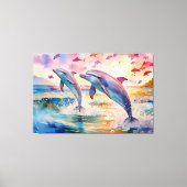 Dolphin Träume Aquarell XL Kunst Leinwanddruck (Vorderseite)