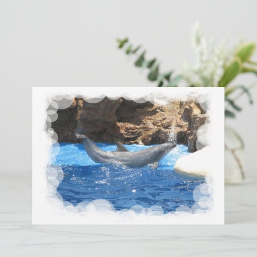 Dolphin Tricks Einladung (Stehend Vorderseite)