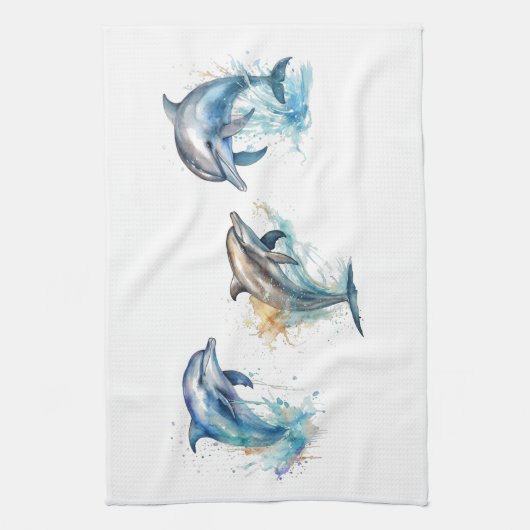 Dolphin Trio Geschirrtuch (Vertikal)