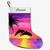 Dolphin Tropical Paradise Personalisierter Strumpf Kleiner Weihnachtsstrumpf (Vorderseite)