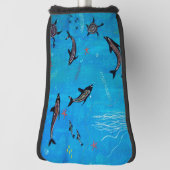 Dolphin & Turtle Dreaming Putter Golf Head Cover Golf Headcover (Rotieren 90)