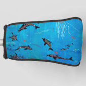 Dolphin & Turtle Dreaming Putter Golf Head Cover Headcover (Vorderseite)