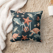 Dolphin Turtle Marine Life Coastal Nursery Decor  Kissen (Decke)