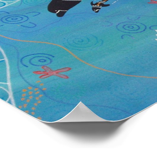 Dolphin Twin Calves Poster (Ecke)