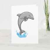 Dolphin über Wasser Karte (Vorderseite)