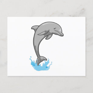 Dolphin über Wasser Postkarte