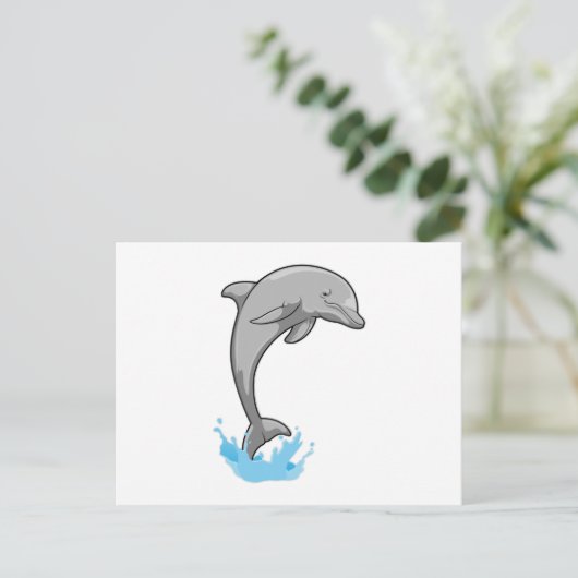 Dolphin über Wasser Postkarte (Stehend Vorderseite)