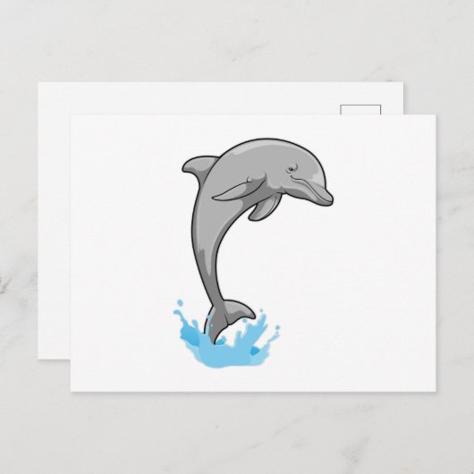 Dolphin über Wasser Postkarte (Vorne/Hinten)