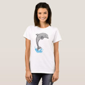 Dolphin über Wasser T-Shirt (Vorne ganz)