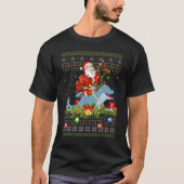Dolphin Ugly Santa Riding Dolphin Christmas T-Shirt (Vorderseite)