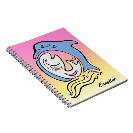 Dolphin und Fish Ocean Dream Personalisiertes Note Notizblock (Rechte Seite)