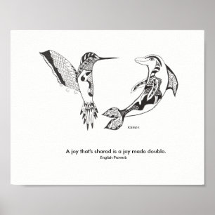 Dolphin und Hummingbird Joster Poster