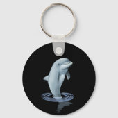 Dolphin und Monogramm auf Schwarz Schlüsselanhänger (Rückseite)