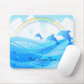 Dolphin und Rainbow Personalisiert Mouse Pad Mousepad (Mit Mouse)
