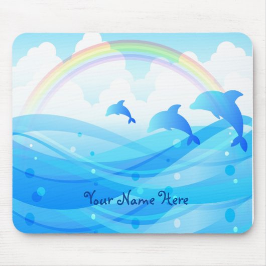Dolphin und Rainbow Personalisiert Mouse Pad Mousepad (Vorne)