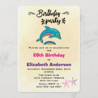 Dolphin und Starfish Tropisches Thema Geburtstag