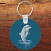 Dolphin und Text über Ocean Blue Schlüsselanhänger (Rückseite)