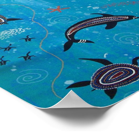 Dolphin und Turtle Dreaming Poster (Ecke)