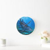 Dolphin Underwater Runde Wanduhr (Zuhause)