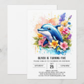Dolphin Underwater Wonderland Geburtstag Einladung (Vorne/Hinten)