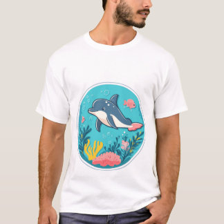 Dolphin Underwater Wonderland | Niedlich Ocean Ill T-Shirt