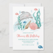 Dolphin unter dem Meer Einladung zum Geburtstag (Vorderseite)