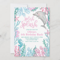 Dolphin unter dem Meer Einladung zum Geburtstag